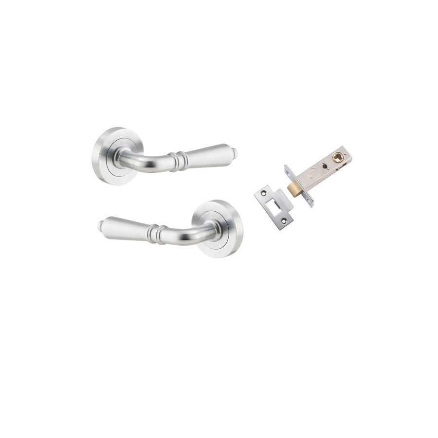 Sarlat Lever on Rose Brushed Chrome Passage Kit