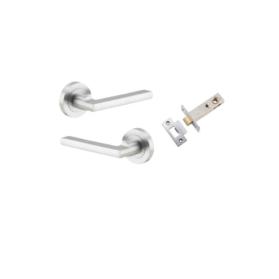 Baltimore Lever on Rose Brushed Chrome Passage Kit