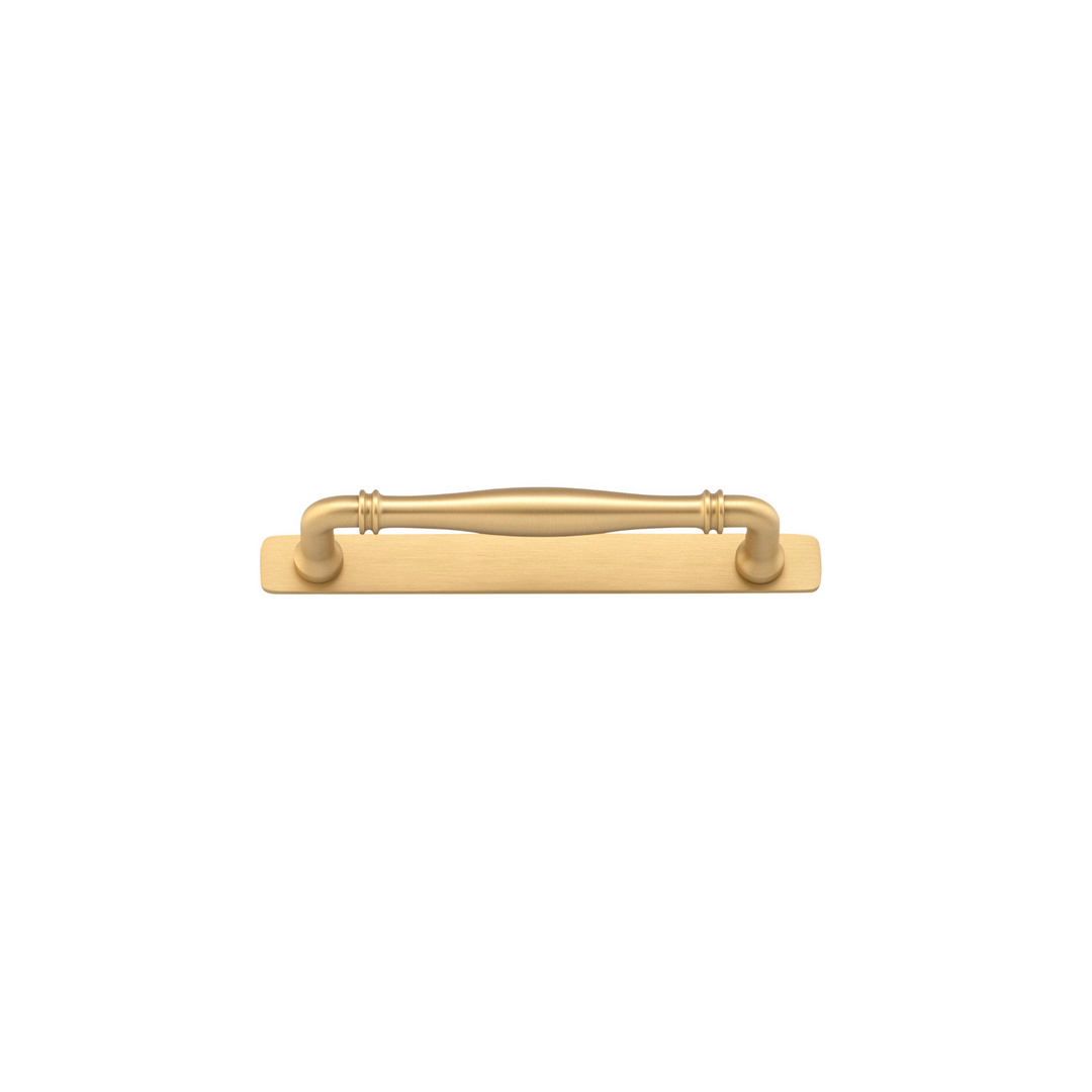 Sarlat Cabinet Pull with Backplate Brushed Brass CTC 160mm
