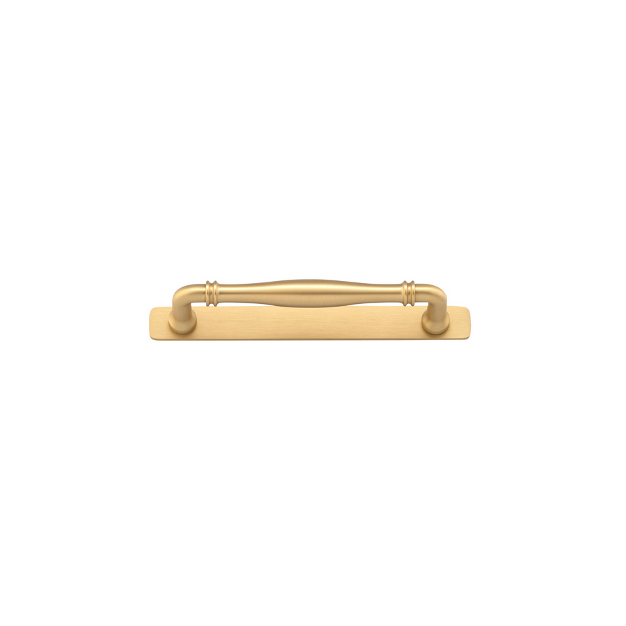 Sarlat Cabinet Pull with Backplate Brushed Brass CTC 160mm