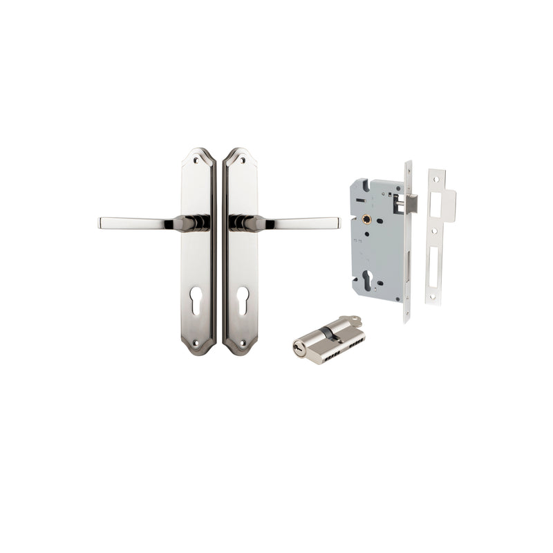 Annecy Lever Shouldered Polished Nickel Entrance Kit - Key/Key