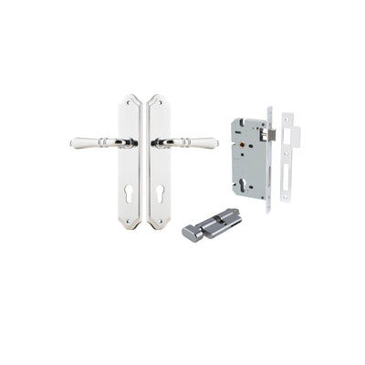 Sarlat Lever Shouldered Polished Chrome Entrance Kit - Key/Thumb Turn