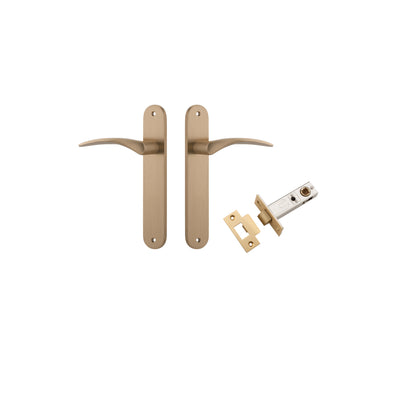 Oxford Lever Oval Brushed Brass Passage Kit