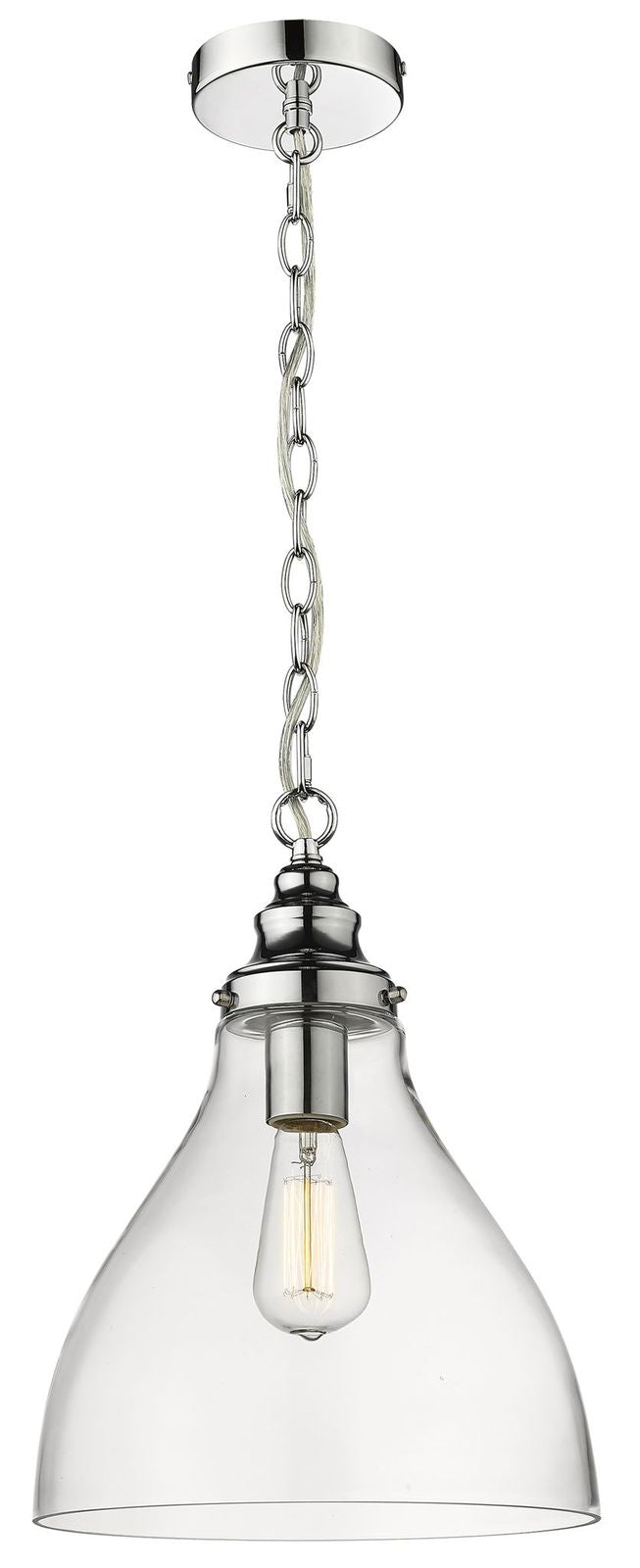 Keys Small 1 Light Pendant Clear Chrome