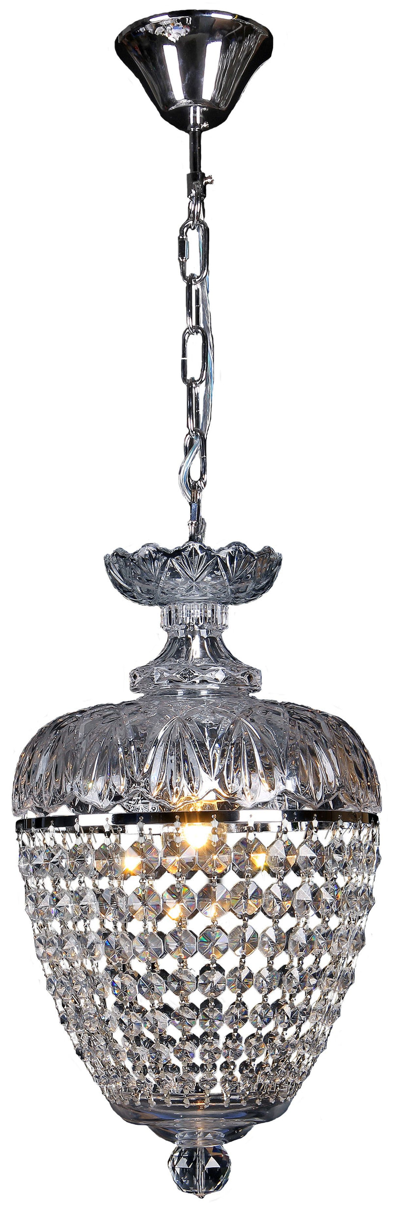 Chopin 1 Light Crystal Pendant Chrome