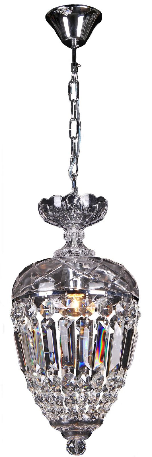 Mozart 1 Light Crystal Pendant Chrome